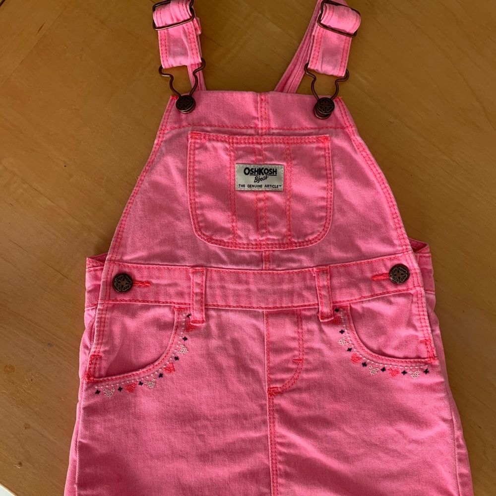 pink overall dress